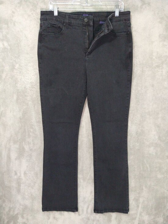 NYDJ Denim - NYDJ Jeans Womens 14 Black Denim Bootcut Lift Tuck High Rise Stretch